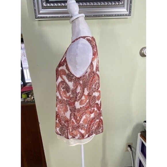 Violet + Claire Sz S Paisley Sleeveless Lightweight Sleeveless Blouse Layered - Picture 4 of 11